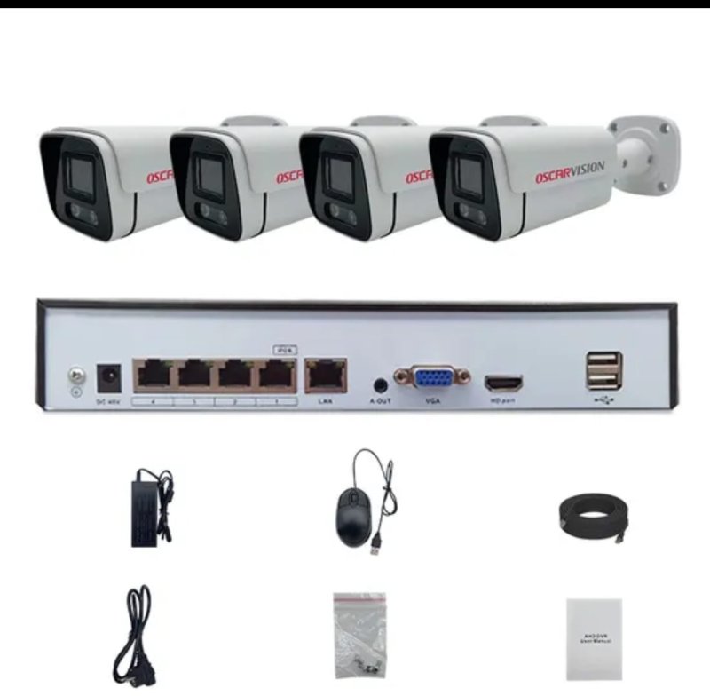 Kit Vidéosurveillance 4 Caméras POE 4K/5MP H.265